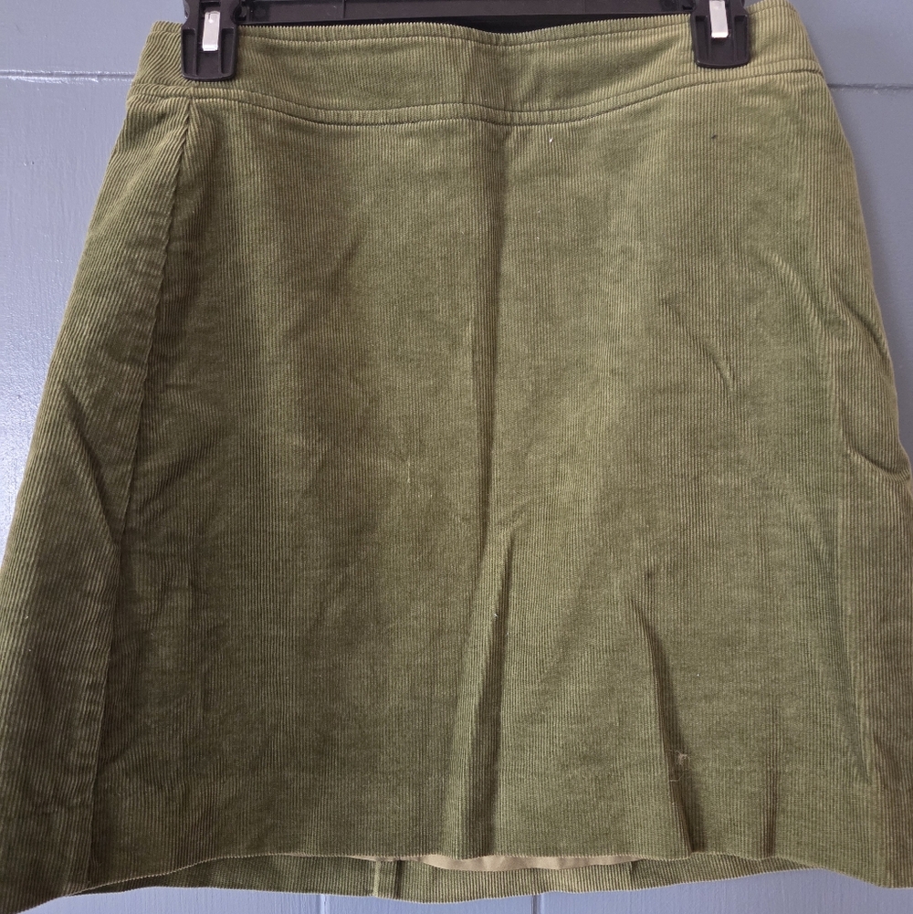 J. Crew Green Corduroy Skirt Size 0